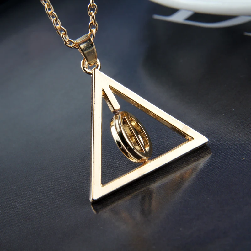 3pcs/set Triangle Necklace The Deathly Hallows Pendant Action Toy FiguresMovie Trendy Jewelry Chain Women Men Accessary - Image 2