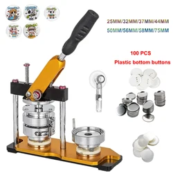 Badge Button Maker Machine - 100Pcs Button Parts, DIY Pin Badges Set Button Press Maker Tools with Parts+Circle Cutter+Mold