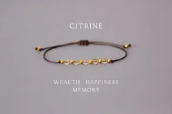 Natural Citrine Bracelet November Birthstone Exquisite Men's Bracelet