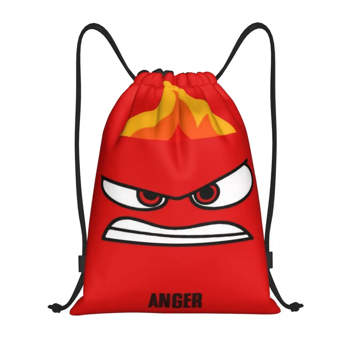 Custom Inside Out Anger Drawstring Bag for Training Yoga Backpacks Women Men Cartoon Sports Gym Sackpack