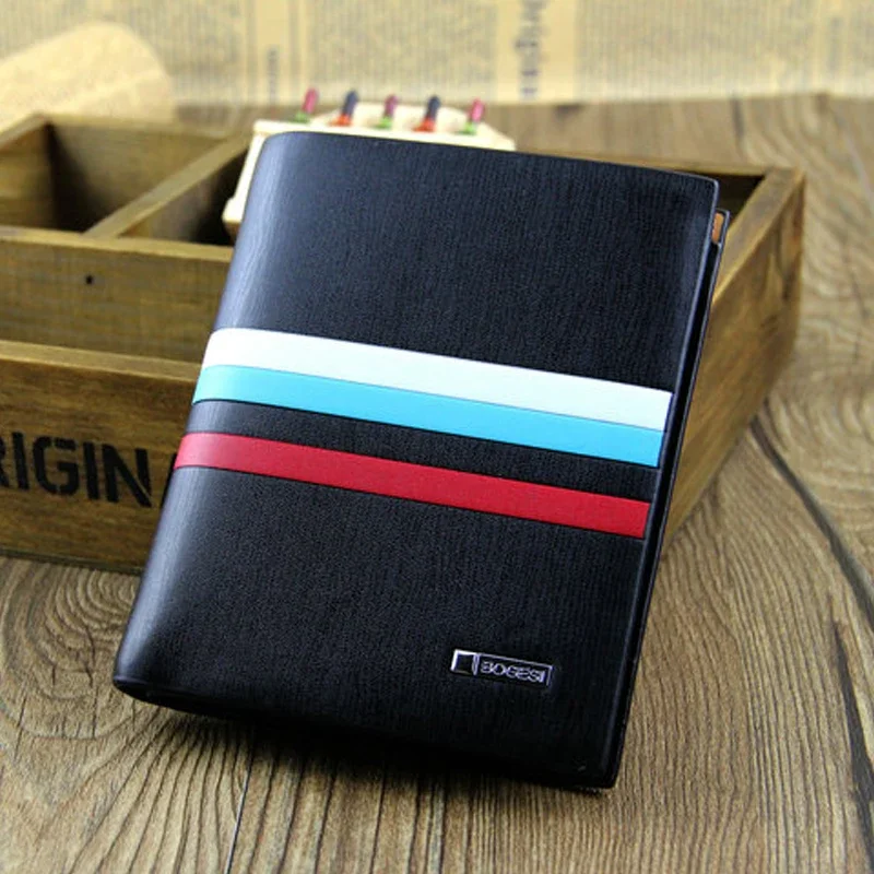 محفظة رجالية ثنائية الطي مع نافذة الهوية وجيب أمامي وفتحات بطاقات متعددة وحقيبة كلاتش من جلد البولي يوريثان #5