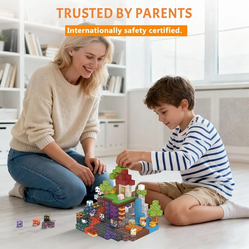 Magnetic Building Cubes Set of 300 for Kids - STEM Toys for Ages 3-12, Montessori Sensory Gift