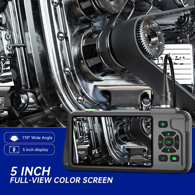 5-calowa przemysłowa kamera endoskopowa IPS 1080P HD Split Design Wodoodporna kamera z autofokusem 5.0MP do kontroli kanalizacji samochodowej 15m