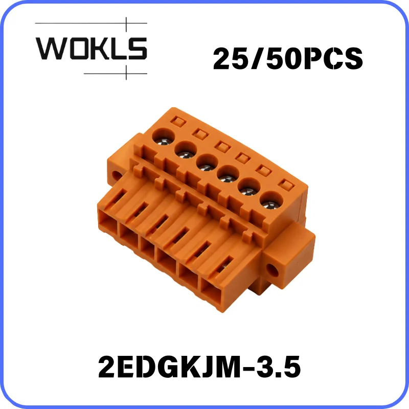 3.5mm Pitch KF2EDGJVM 2P-12P Plug-in Terminal Block CONTACT Type Orange PCB Connector