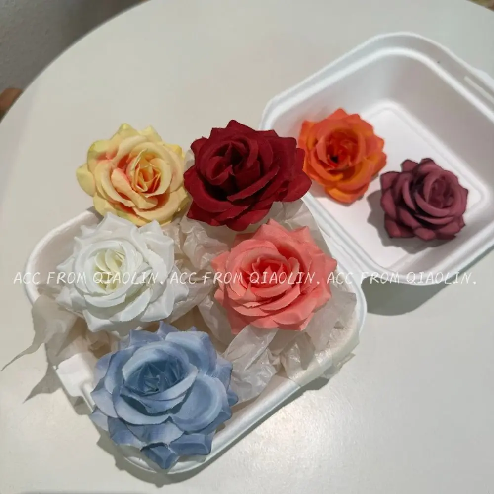 مشبك شعر وردي صغير للفتيات ، مشبك فم بطة أنيق جديد للتصوير الفوتوغرافي ، غطاء رأس زهرة عتيق ، موضة