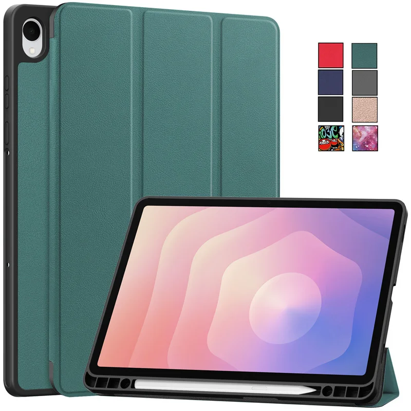 

Чехол для Samsung Tab S11 с держателем для карандашей, кожаная магнитная подставка, смарт-чехол для Funda Galaxy Tab S11, 11 дюймов, чехол 2025 г.