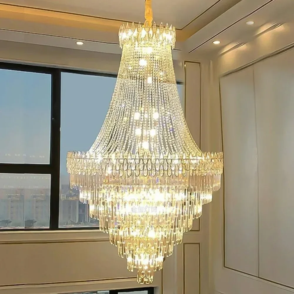 Nordic Modern Crystal Chandelier Wedding Hall Villa Hotel Hall Living Room Home Decoration Ceiling Light Luxurious Pendent Lamp