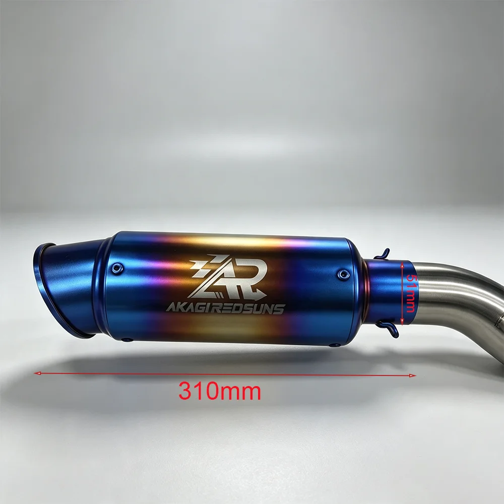51mm modified exhaust midsection for Kobe 250RR, compatible with Suzuki GSX-R600/750 K11-K15 stainless steel adapter pipes.
