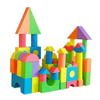 50pcs/set 6cm thickness EVA foam building blocks creative safe soft bricks construction baby early educational toy children gifts