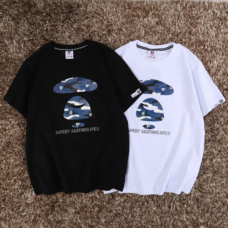 

Summer Aape High Quality Cotton Round Neck Short-Sleeved Fashion Men and Women Casual Wind Printed Pattern Spot T-Shirt