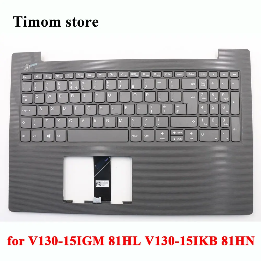 

UK English German Iron Grey C-Cover keyboard for V130-15IGM 81HL Lenovo V130-15IKB 81HN Original Laptop KB 5CB0R28201 5CB0R28196