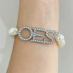 10MM Pearl Greek letter OES Bracelet