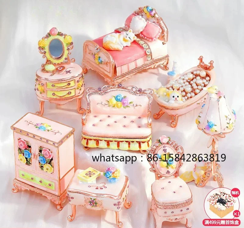 Jewelry Box, European Enamel Color, Cat Bed Jewelry Box, High-end Creative Ring