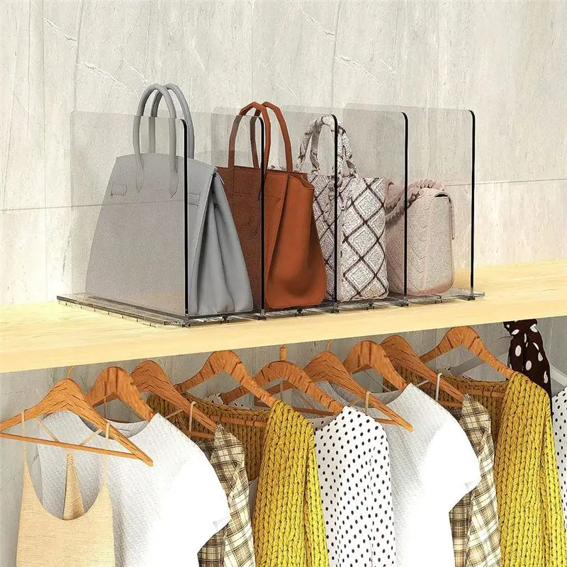 FAST-Purse Organizer For Closet, Shelf Dividers For Closet Organization Adjustable Plastic Handbag Organizers For Closets Durabl