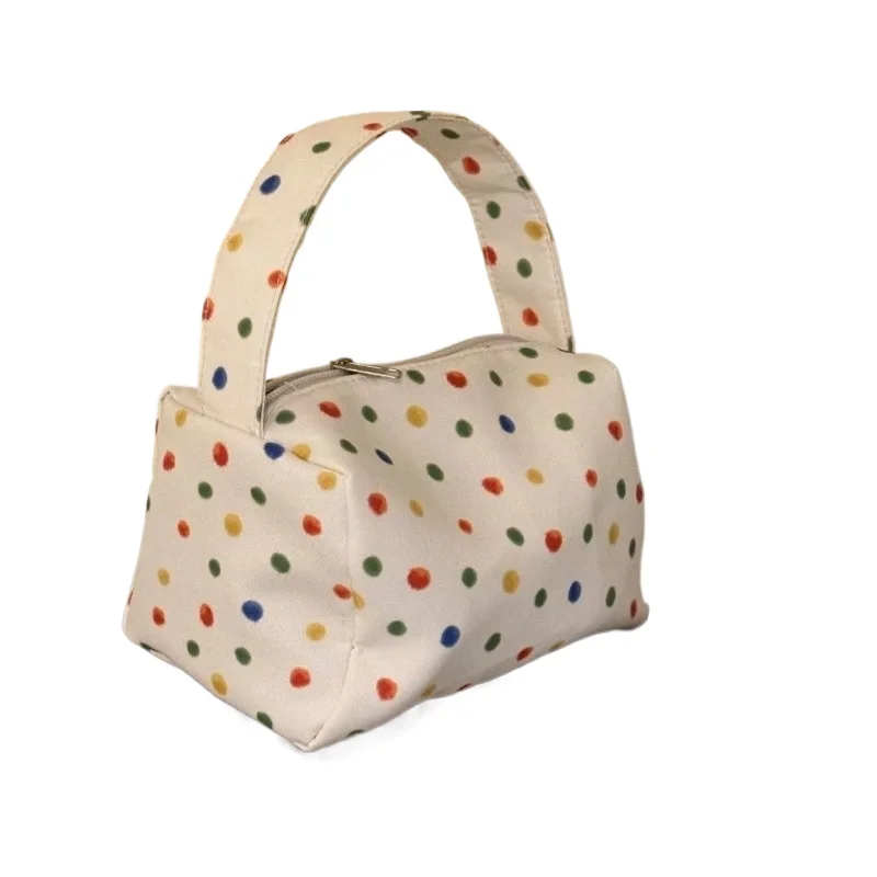 حقيبة مكياج ملونة منقطة، حقيبة مكياج محمولة ومكياج وغسيل للنساء