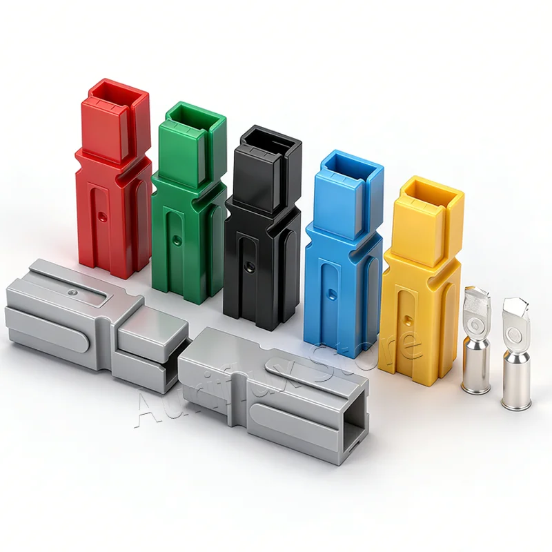 DC Forklift & Car Battery Charging Plug – Single-Pole High-Current Connector (75A/120A/180A, 600V) with Cable Terminals