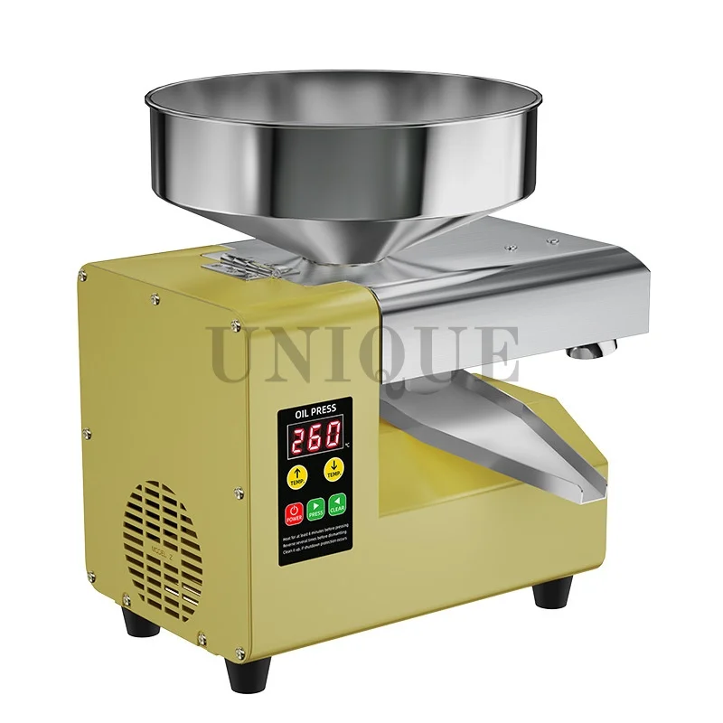 New 800-1100W Fully Automatic Home Oil Press Side Oil Discharge 220V EU Plug Multi Seeds Oil Press Machine