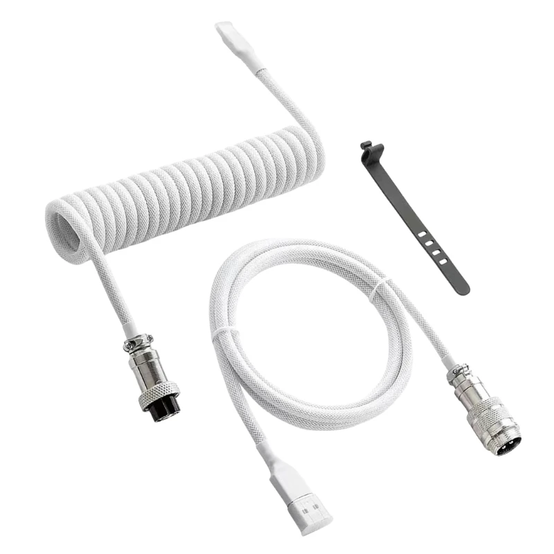 Câble enroulé USB haute performance pour claviers de jeu, fiches d'aviation en métal, câble de clavier mécanique 180cm/70.87 pouces