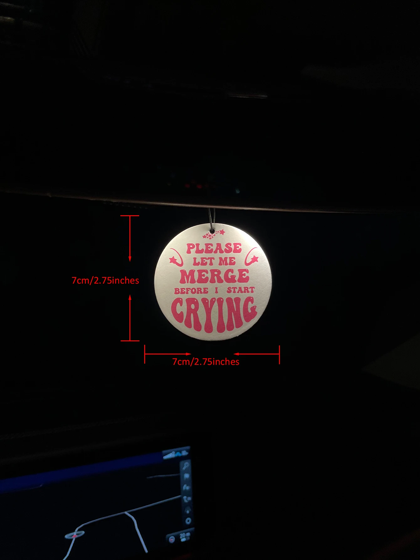 Car Air Freshener, Please Let Me Merge Before I Start Crying Funny Quote Hanging Scent Card, Natural Plant Extract Fragrance, 60