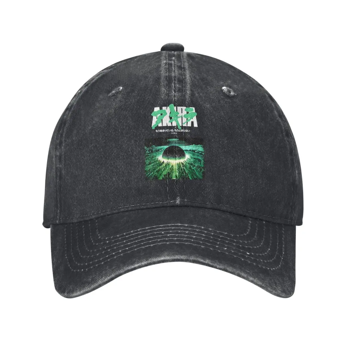 Washed Men's Baseball Cap Green City Explosion Trucker Snapback Caps Dad Hat AKIRA Golf Hats