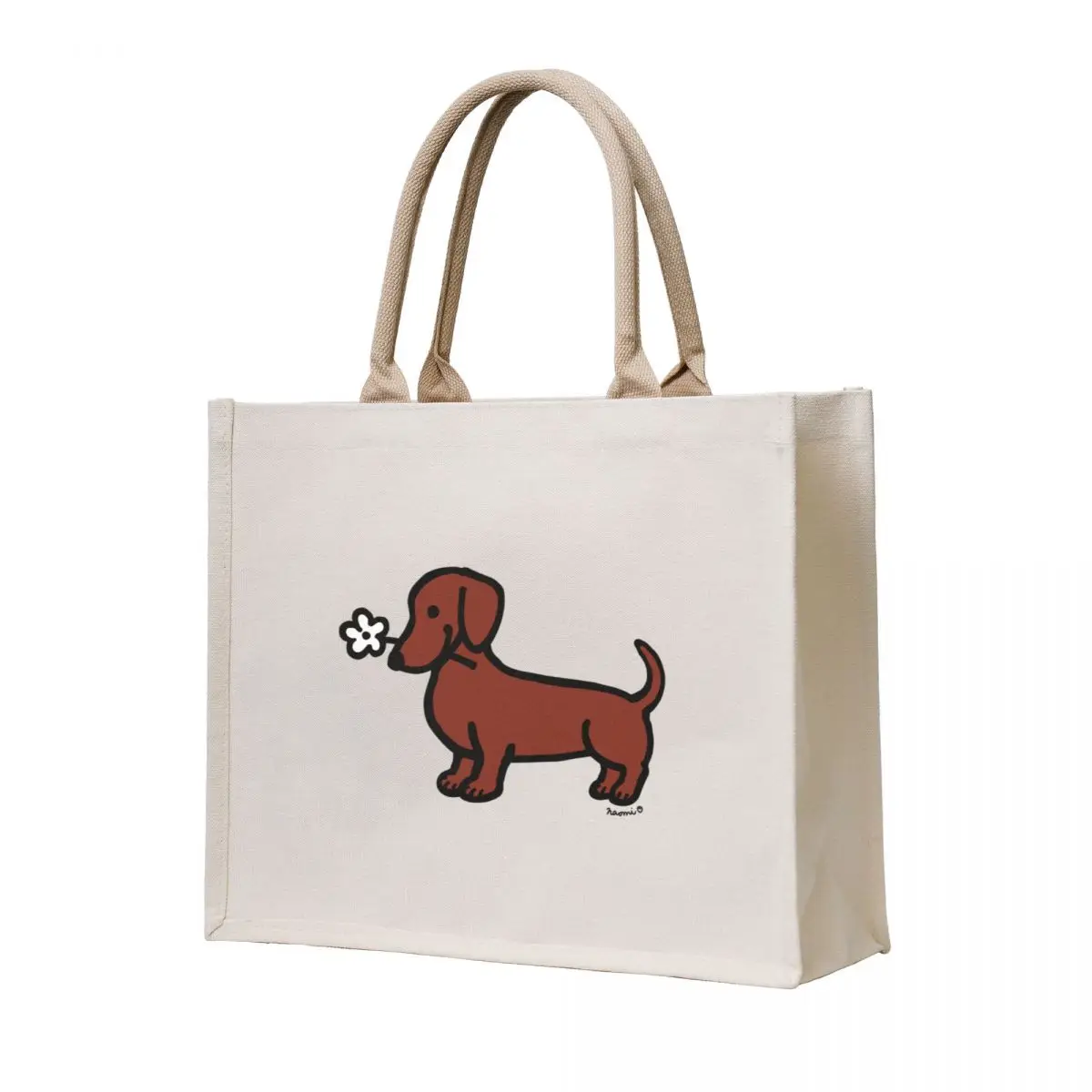 

Red Smooth Dachshund Tiny Flower Tote Bag hand bag great bag for beach
