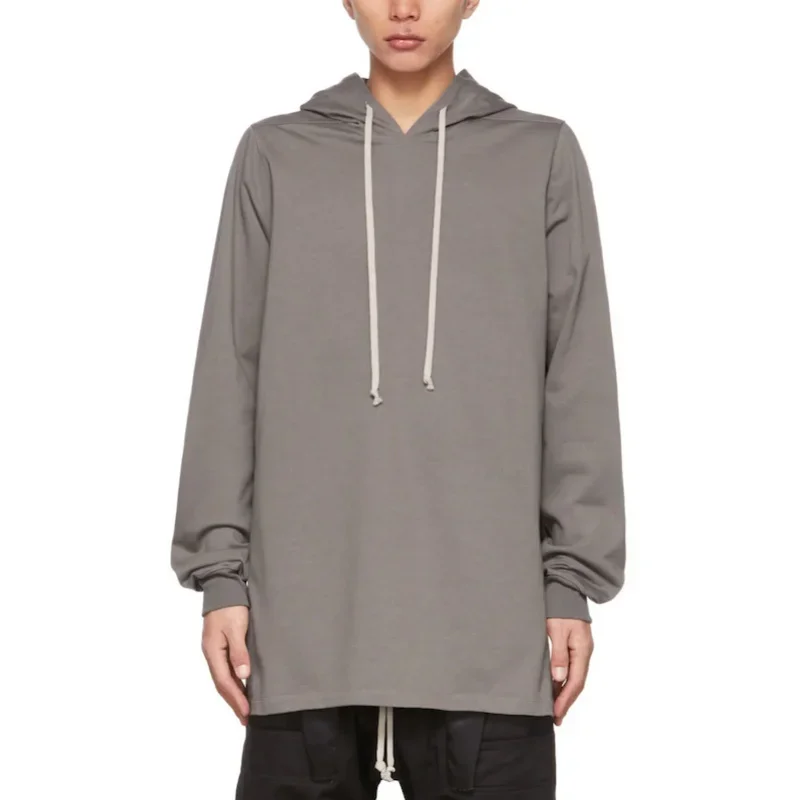 24ss Y2K High Street RICK Men Hooded Shirts OWENS Women Hoodies Thickened Cotton Pullovers Sweatshirt Gray Higher Quality Tops