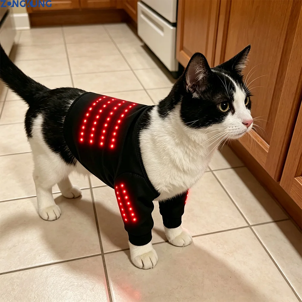Pet Red Light Recovery Device LED Light Source Relieve Discomfort Dogs Cats Infrared Light Knee Brace Comfortable Rechargeable