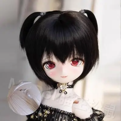 1/3 1/4 BJD DD MDD Doll Hair,  Toy Pigtail Cute Bangs Short Wig 1 Piece