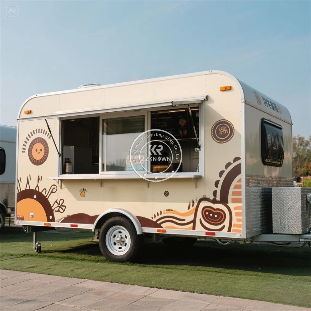 

Mobile Food Trailer Ice Cream Truck Hot Dog Pizza Restaurant Cart Street Concession Fast Food Truck With Full Kitchen