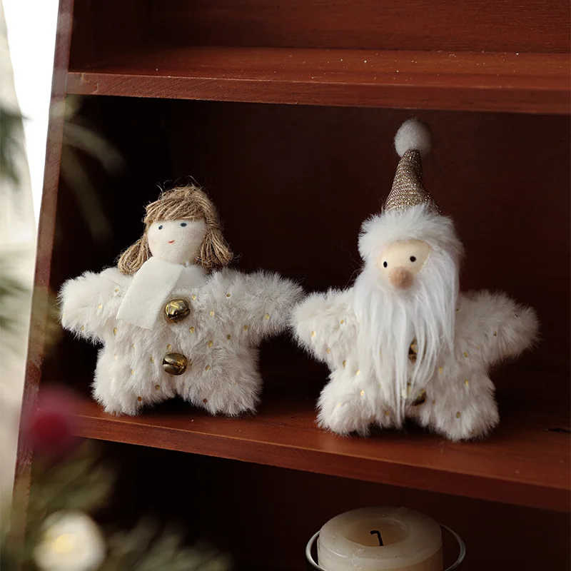 

White Plush Dolls, Christmas Tree Pendants, Cute Pendants, Christmas Decorations Pendants