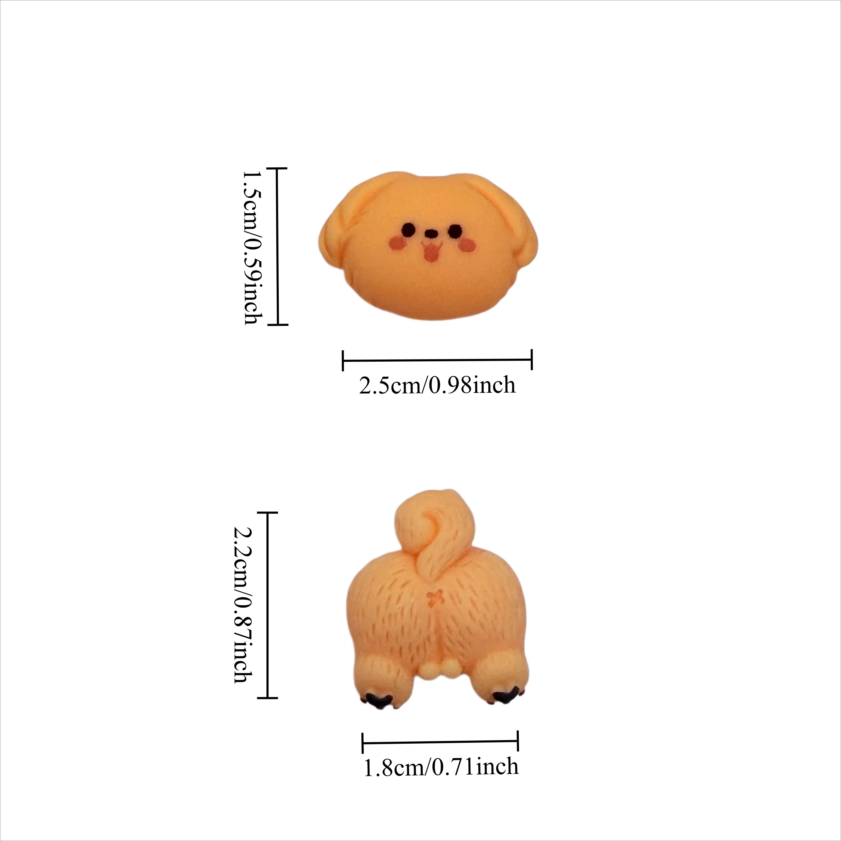 14Pcs Lovely Dog&Cat Head Buttocks Adult Resin Shoe Buckle Charms Animal Slippers Decorations DIY Bracelet