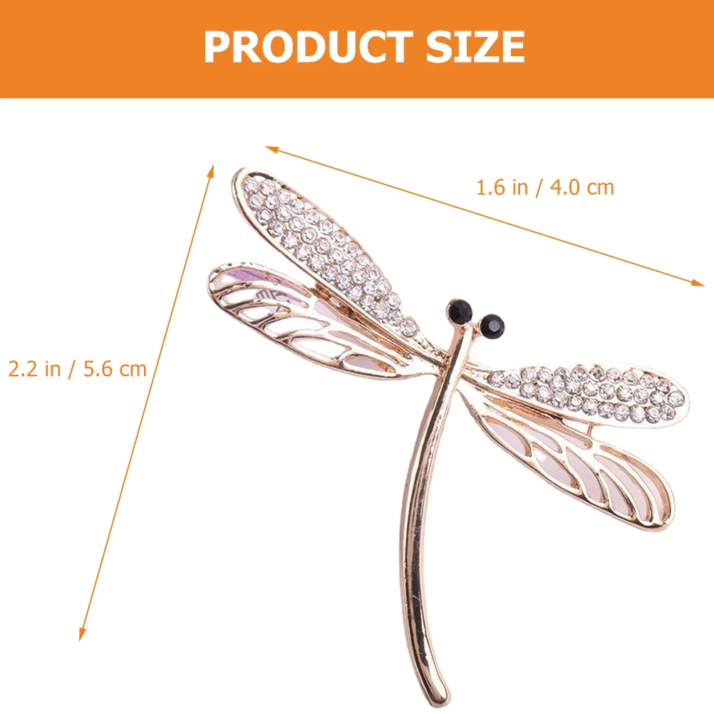 Corsage Scarf Brooch Pin Dragonfly Crystal Rhinestone for Backpacks Aesthetic Clothing Clip Brooches Women