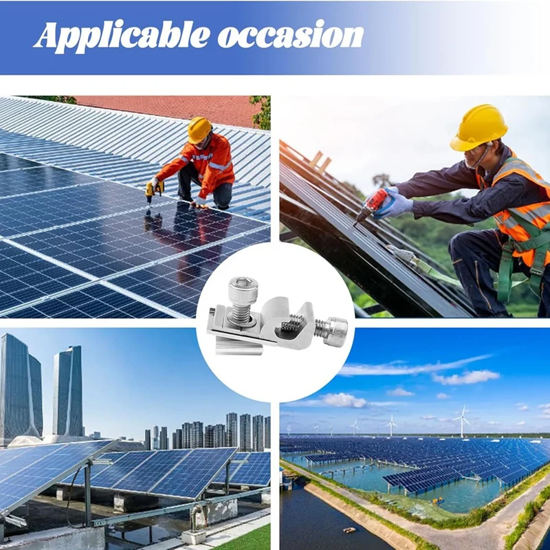 AB42-Solar Panel Grounding Clips, Solar Panel Ground Lug Standard, Solar Panel Mounting Brackets, Grounding Eyelets,Pack Of 6