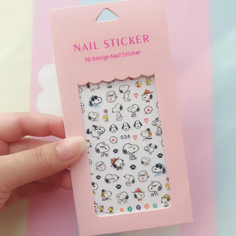 Cartoon Snoopy 3d Stickers Nail Art Levert Anime Nagelstickers Nail Art Decoratie