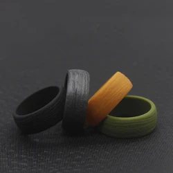 5 Color Tree Stripe Bark Pattern Silicone Ring Party Gift Rubber Bands Hypoallergenic Flexible Ring Jewelry Accessorie 8.7mm