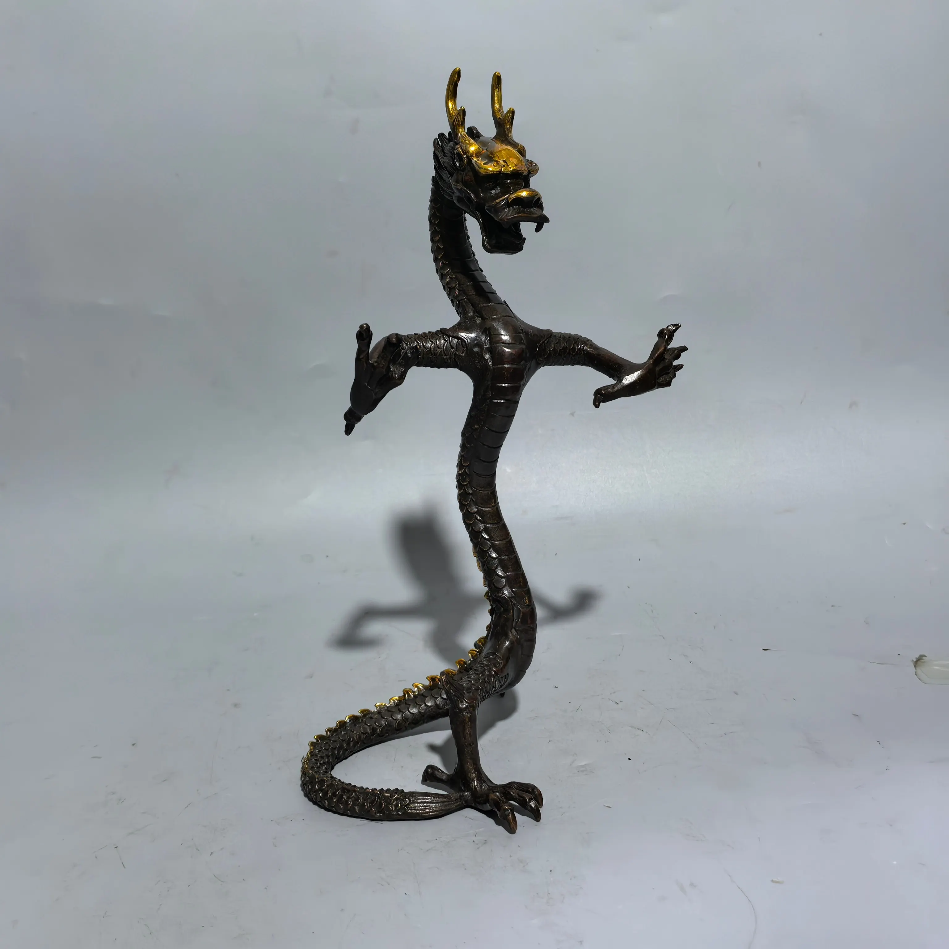 Old copper Freedom of dragon Statue,Free shipping