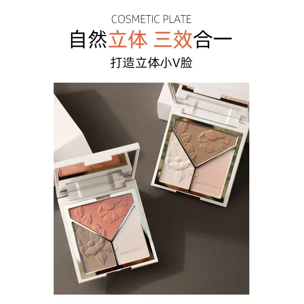 MINSHZEE Highlighting Contouring Palette Glitter Matte Nose Shadow Blush Highlighter Contour All-in-One Palette Makeup Cosmetics