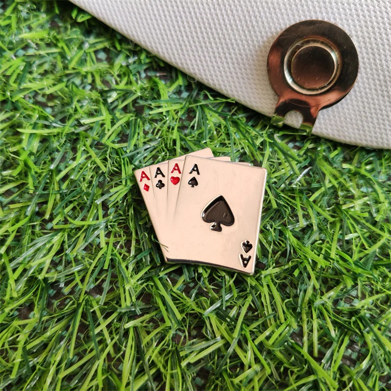 

Playing Cards Metal Golf Ball Marker With Hat Clip Magnetic Golf Marker