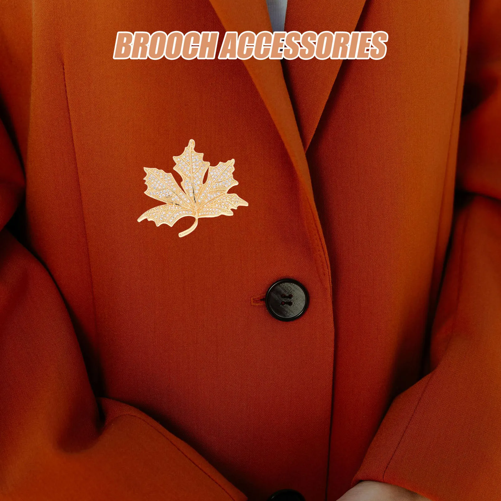 

Elegant Leaf Brooch Pin with Sparkling Rhinestones - Maple Leaf Lapel Pin for Women and Men - Metal Suit Brooch for Wedding,