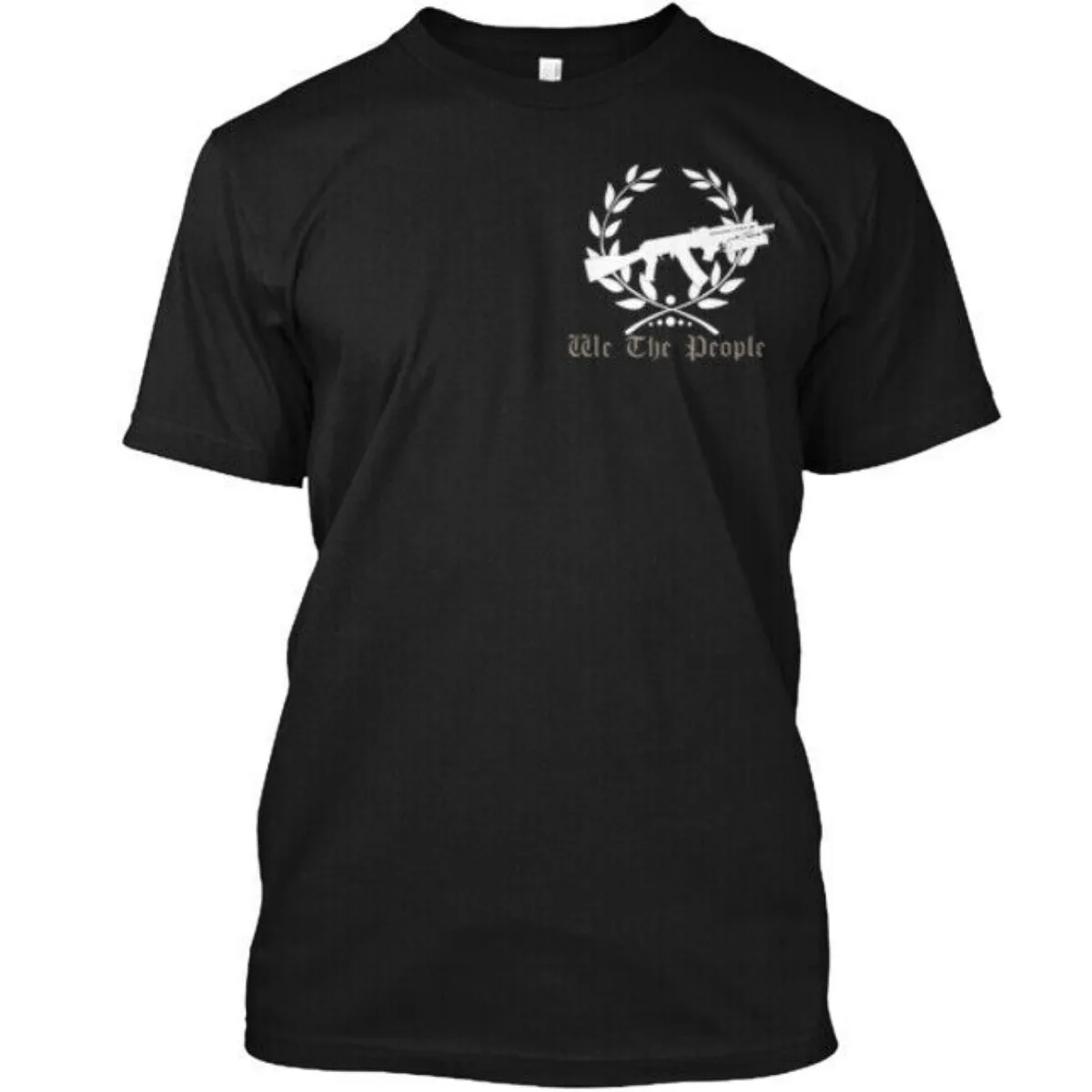 

We The People AK-47 Laurel 2nd Amendment T-Shirt 100% Cotton O-Neck Short Sleeve Summer Casual Mens T-shirt Size S-3XL