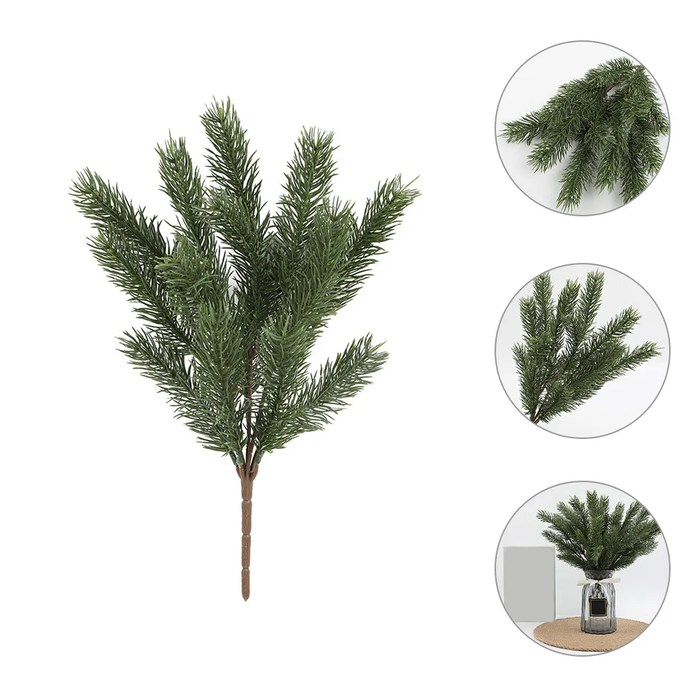 

3Pcs Simulated Pine Branches Full Faux Pine Needles Sturdy PU Greenery Picks for Xmas Tree Centerpiece Indoor Outdoor Holiday