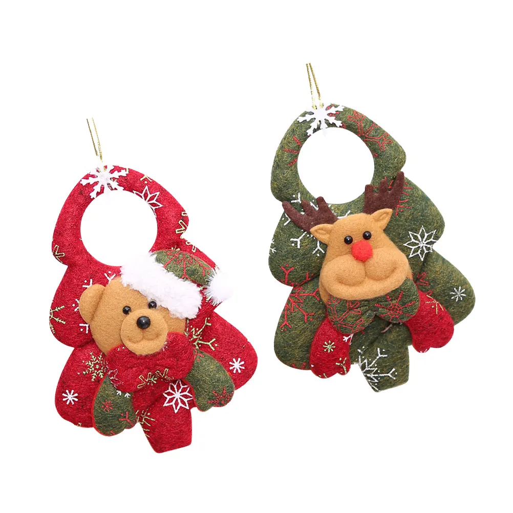 

2pcs Santa Claus Hanging Ornament Christmas Tree Pendant Premium Sturdy Decoration Home Festival Atmosphere Gift Elk