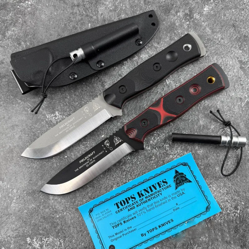 

TOPS BOB прямой нож для выживания, интегрированная килевая структура, походный нож для выживания, карманный нож EDC