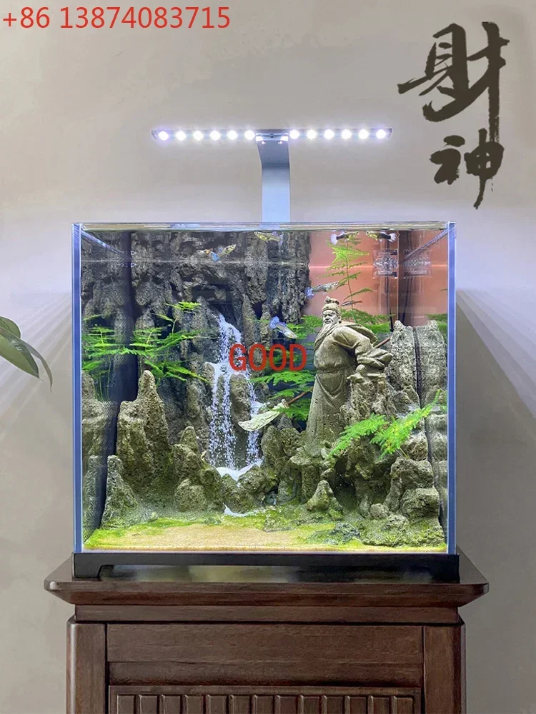 Ecological Pot Quicksand Waterfall Micro Landscape Fish Globe Living Room Rainforest Tank Water and Land Tank