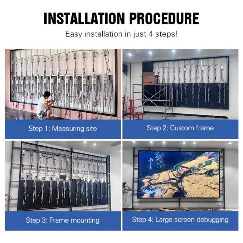 Hanging Advertising Indoor LED Display P1.86 Full Color UHD 8K Waterproof High Brightness Video Wall