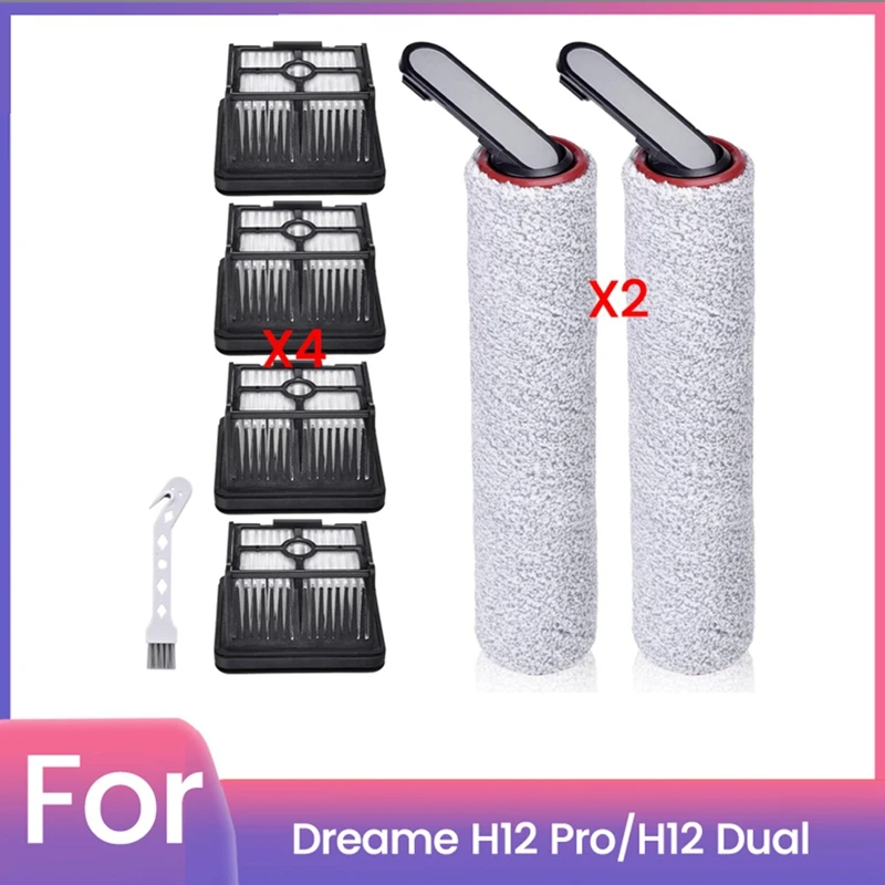 7PCS Replacement Brush Rollers and HEPA Filter for H12 Pro / H12 Dual Cordless Wet and Dry Vacuum Cleaner Parts-A009 view 3