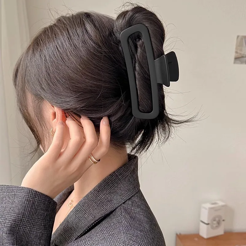 13 سنتيمتر/5.11in مزاجه متجمد كبير مستطيلة مشبك شعر للنساء أنيقة القرش كليب فتاة عصرية مشبك شعر