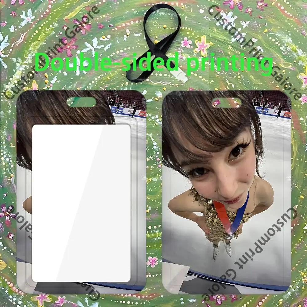 A-Alysa L-Liu Custom ID Card Sleeve Clear Holder Print Logo For Staff Name Tag Horizontal Vertical view 5