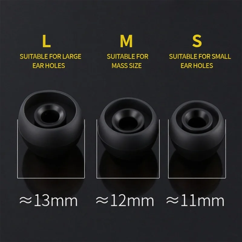 5 paia/set punte per auricolari di ricambio in silicone punte per auricolari in-ear copertura universale per cuffie cablate/wireless tappi per le orecchie/M/L