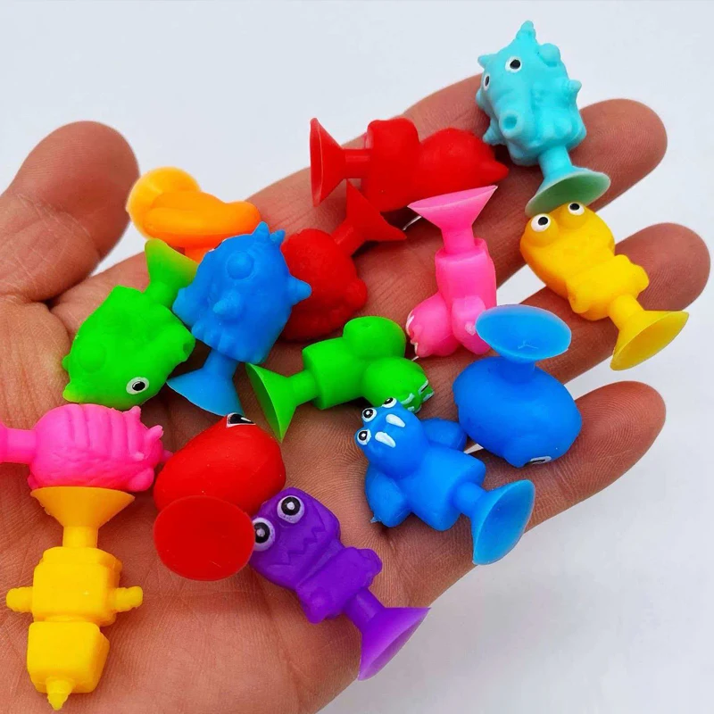 

20PCS Mini Sucker Dolls Colorful Silicone Suction Cup Toys Stocking Stuffers For Kids Novelty Gifts Funny Gadgets Party Favors